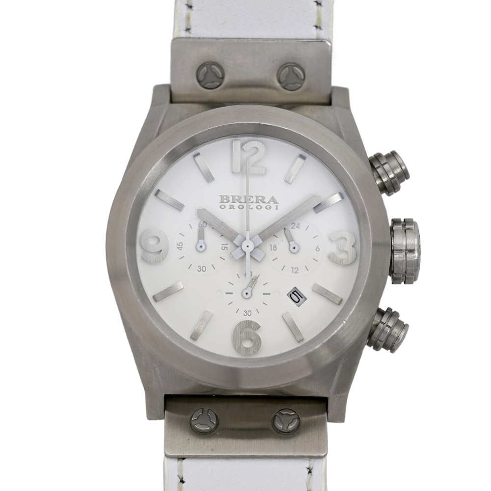 Brera Orologi Eterno Piccolo Chronograph White Dial Men's Watch 38mm